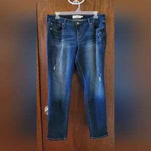 torrid Dark Blue Distressed Boyfriend Jeans